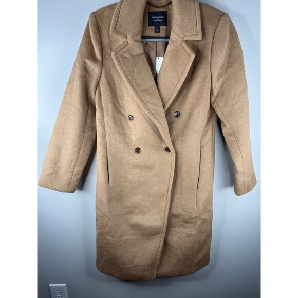 NWT Banana Republic Wool Blend Timeless Topcoat in Afternoon Latte Size XS - Picture 4 of 7